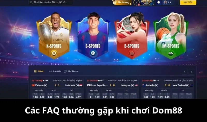 Các FAQ thường gặp khi chơi Dom88