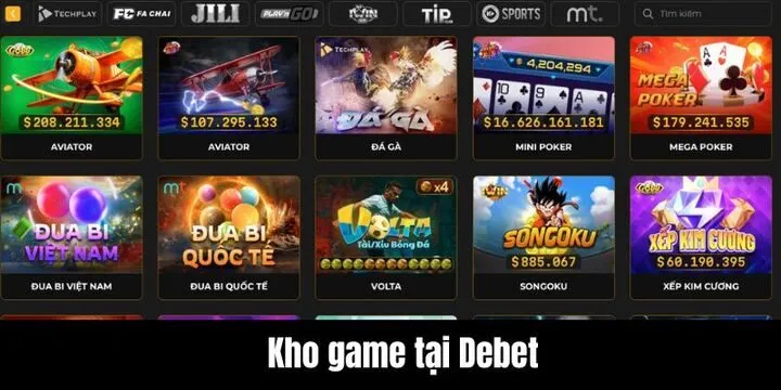 Kho game Debet mang phong cách sòng bài phương Tây