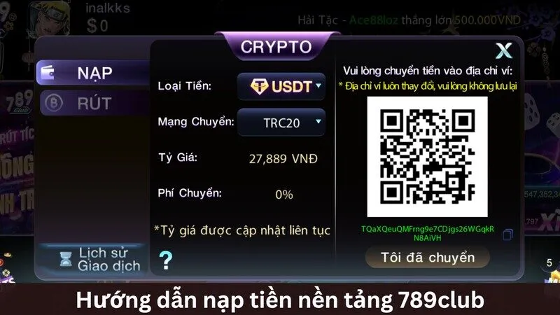 Hướng dẫn anh em thực hiện giao dịch nạp và rút tiền